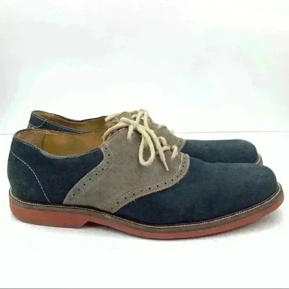 1901 mens flats size 11.5 navy blue gray suede